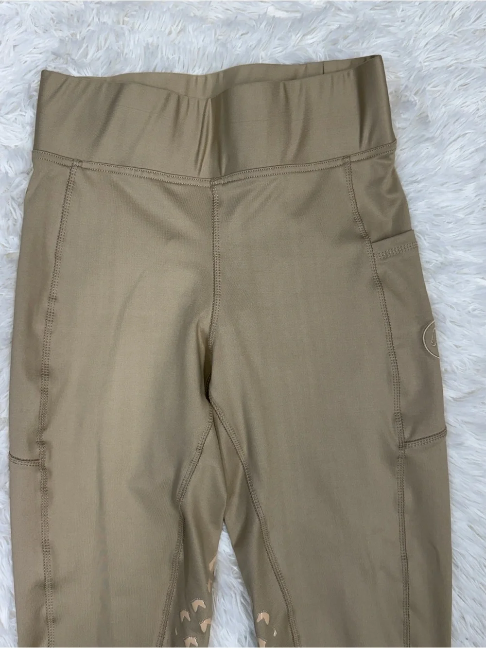 Women’s Small Tan Kathryn Lily Knee Patch Horseback Riding Tights Breeches